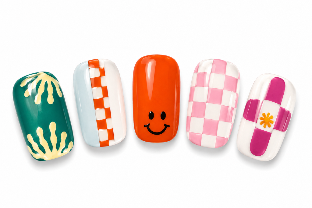 UÑAS EN GEL SEMICURADAS 🙃 Retro colors
