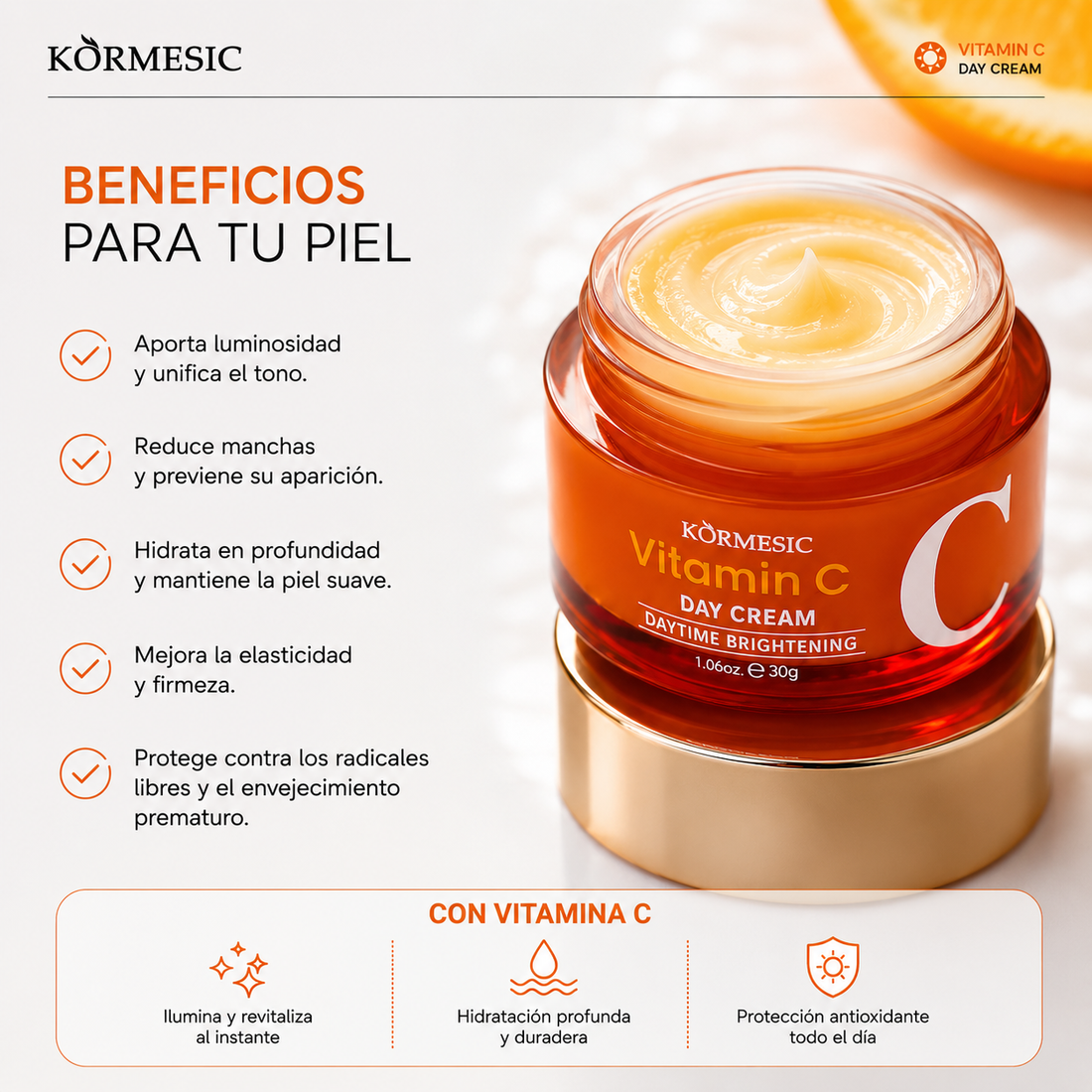 Crema Facial de Día con Vitamina C | 30 g