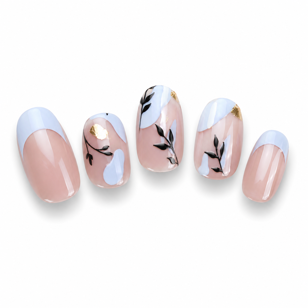 UÑAS EN GEL SEMICURADAS 🪼 Azul floral