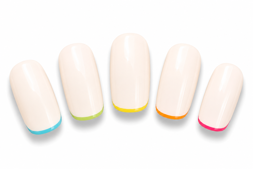 UÑAS EN GEL SEMICURADAS 🌈 Bordes Arcoíris